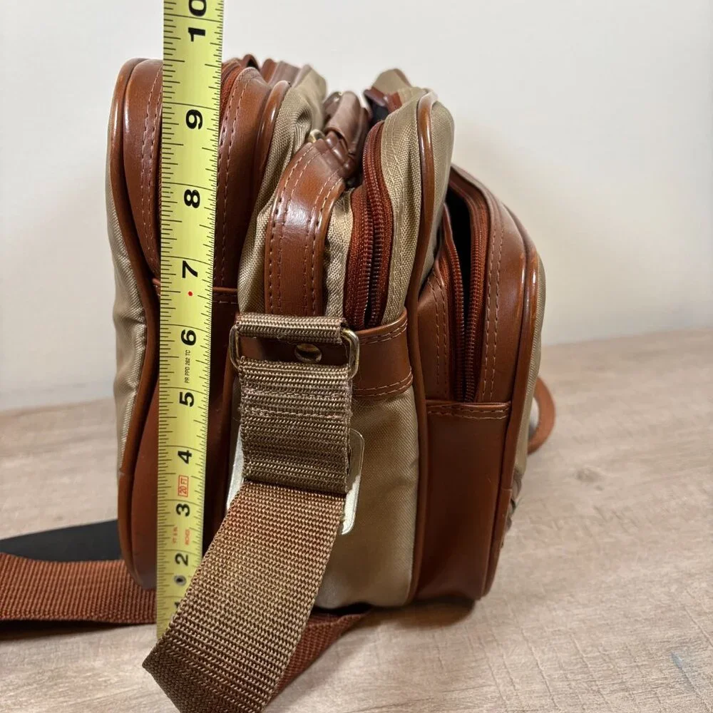 Vintage Coaster Camera Bag Beige/Brown Model S3TN with Shoulder Strap